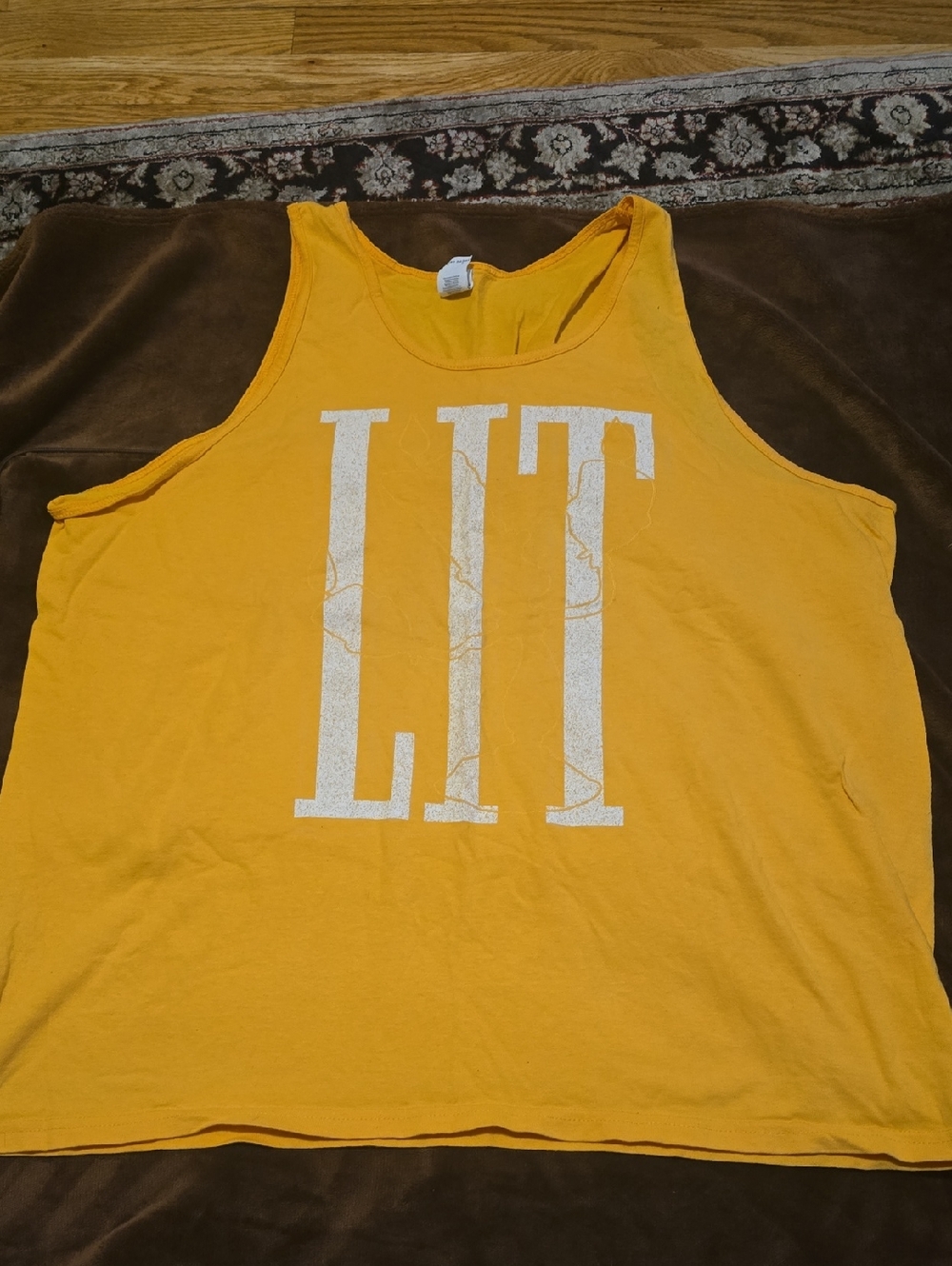 Gildan Yellow Graphic Tee with White Print